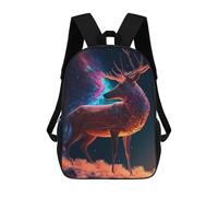 sinyumoney Cosmic Deer Sacs À Dos Tendance Imprimés En 3D 17inch Sac D'école Décontracté Pour Enfants, Garçons, Élèves Du Primaire Et Du Collège
