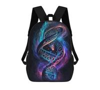 sinyumoney Cosmic DNA Spiral Sac À Dos Scolaire Pour Enfants Imprimé En 3D, Idéal Pour Les Voyages Et Les Lectures, Pour Les Garçons Et Les Élèves Du Primaire 17inch