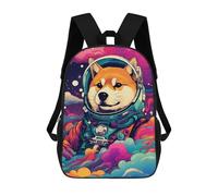 sinyumoney Cosmic Dog Astronaut 17inch Sac À Dos Scolaire Imprimé En 3D Pour Enfants, Style Décontracté Et Tendance, Idéal Pour Les Voyages Et Les Études.