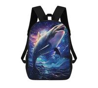 sinyumoney Cosmic Dolphin Fantasy Sac À Dos Scolaire Pour Filles Et Garçons, Grande Capacité, Léger, Pour Enfants Et Étudiants 17inch