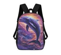 sinyumoney Cosmic Dolphin Journey-1 Sacs À Dos Scolaires Pour Garçons Et Filles, Sacs À Dos Décontractés Pour Le Sport, Sacs À Dos De Grande Capacité Pour L'école Primaire 17inch