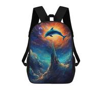 sinyumoney Cosmic Dolphin Sac À Dos Scolaire Pour Enfants, Imprimé En 3D, Tendance Et Décontracté, Pour Garçons, Élèves Du Primaire Et Du Collège 17inch
