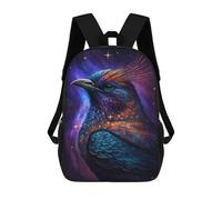 sinyumoney Cosmic Feathered Companion Sac À Dos Scolaire Pour Enfants, Sac À Dos De Voyage Décontracté, Grand Sac À Dos Pour Garçons Et Filles 17inch
