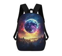 sinyumoney Cosmic Forest Night Sky Sacs À Dos Imprimés En 3D Pour Enfants 17inch Sacs À Dos Tendance Et Décontractés Pour La Journée, Sacs De Voyage, Sacs À Dos D'extérieur Pour Garçons Et Filles