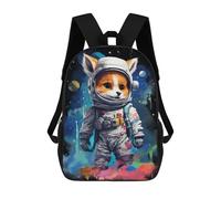 sinyumoney Cosmic Fox Astronaut Suit Sacs À Dos 17 Pouces Pour Enfants, Sacs D'école Imprimés En 3D Pour Élèves Du Primaire Et Du Collège, Garçons Et Filles