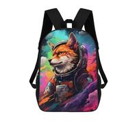 sinyumoney Cosmic Fox Explorer-14 Sacs À Dos Imprimés En 3D Pour Enfants 17inch Sacs À Dos Tendance Et Décontractés Pour La Journée, Sacs De Voyage, Sacs À Dos D'extérieur Pour Garçons Et Filles