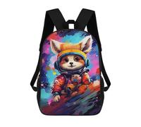 sinyumoney Cosmic Fox Explorer 17inch Sac À Dos Scolaire Imprimé En 3D Pour Enfants, Style Décontracté Et Tendance, Idéal Pour Les Voyages Et Les Études.