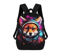 sinyumoney Cosmic Fox in Spacesuit Sacs À Dos Décontractés Pour Enfants, Sacs D'école Pour Adolescents, Filles Et Garçons, Sacs À Dos Pour Livres 17inch