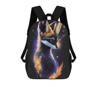 sinyumoney Cosmic Fox Portrait Sac À Dos Scolaire Imprimé En 3D Pour Enfants, Sac À Dos Garçon/fille, Sac De Voyage Pour Enfants 17inch