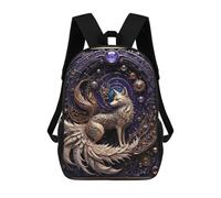 sinyumoney Cosmic Golden Fox Art Deco Sac À Dos Enfant, Cartable Pour Garçons Et Adolescents, Sac À Dos De Voyage, Sac À Dos Scolaire, Sac À Livres 17inch