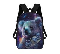 sinyumoney Cosmic Koala with Flowers 17inch Sac À Dos Scolaire Imprimé En 3D Pour Enfants, Style Décontracté Et Tendance, Idéal Pour Les Voyages Et Les Études.