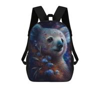 sinyumoney Cosmic Koala with Flowers-2 Sac À Dos En Peluche À Motif Dessin Animé, Sac À Dos 3D Pour Enfants, Idée Cadeau D'anniversaire Pour Garçons Et Filles 17inch