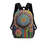 sinyumoney Cosmic Koi Swim Kids School Sac à dos de voyage décontracté pour garçons et filles Grande capacité, Fleurs, 17"