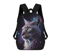 sinyumoney Cosmic Lynx Portrait-8 17inch Sac À Dos Scolaire Imprimé En 3D Pour Enfants, Style Décontracté Et Tendance, Idéal Pour Les Voyages Et Les Études.