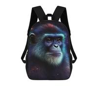 sinyumoney Cosmic Monkey Portrait-2 Sac À Dos Scolaire Pour Enfants, 43 Cm (17 Pouces), Imprimé En 3D, Pour Garçons, Élèves Du Primaire Et Du Collège