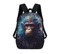 sinyumoney Cosmic Monkey Portrait Sac À Dos Enfant, Sac À Dos Anime, Grand Sac À Dos Enfant, Sac À Dos Imprimé En 3D Pour Enfants, Cartable, Cartable Pour Garçons Et Filles 17inch
