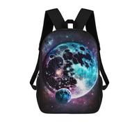 sinyumoney Cosmic Moonlit Journey Sacs À Dos Scolaires Pour Garçons Et Filles, Sacs À Dos Décontractés Pour Le Sport, Sacs À Dos De Grande Capacité Pour L'école Primaire 17inch
