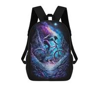 sinyumoney Cosmic Mountain Bike Adventure Sacs À Dos Pour Enfants 17inch Sac À Dos Scolaire, Sac D'école Imprimé En 3D Pour Garçons, Élèves Du Primaire Et Du Collège
