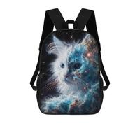 sinyumoney Cosmic Nebula White Cat Sacs À Dos Pour Enfants, Sac À Dos Scolaire Imprimé En 3D Pour Enfants, Sac À Dos De Voyage, Sac À Livres Pour Enfants 17inch Sac D'école