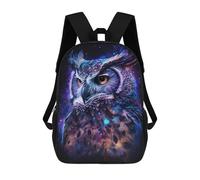 sinyumoney Cosmic Owl Art Print-2 Sacs À Dos Imprimés En 3D Pour Enfants 17inch Sacs À Dos Tendance Et Décontractés Pour La Journée, Sacs De Voyage, Sacs À Dos D'extérieur Pour Garçons Et Filles