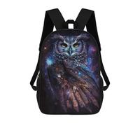 sinyumoney Cosmic Owl Art Print-6 Sacs À Dos Tendance Imprimés En 3D 17inch Sac D'école Décontracté Pour Enfants, Garçons, Élèves Du Primaire Et Du Collège