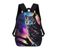 sinyumoney Cosmic Owl Perch-1 Sac À Dos Scolaire Pour Enfants Imprimé En 3D, Idéal Pour Les Voyages Et Les Lectures, Pour Les Garçons Et Les Élèves Du Primaire 17inch