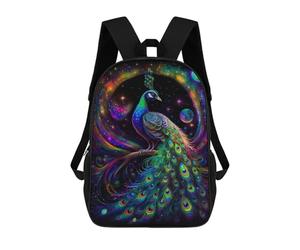 sinyumoney Cosmic Peacock Fantasy Sac À Dos Enfant, Cartable, Sac D'école, Motif Dessin Animé 3D, Sac Pour Ordinateur Portable, Pour Garçons Et Filles 17inch