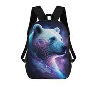 sinyumoney Cosmic Polar Bear Art Print-1 Sacs À Dos 17 Pouces Pour Enfants, Sacs D'école Imprimés En 3D Pour Élèves Du Primaire Et Du Collège, Garçons Et Filles