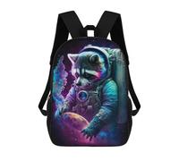 sinyumoney Cosmic Raccoon Astronaut Sacs À Dos Tendance Imprimés En 3D 17inch Sac D'école Décontracté Pour Enfants, Garçons, Élèves Du Primaire Et Du Collège