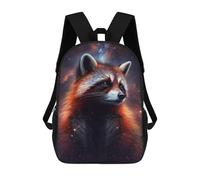 sinyumoney Cosmic Raccoon Portrait Sacs À Dos Scolaires Pour Garçons Et Filles, Sacs À Dos Décontractés Pour Le Sport, Sacs À Dos De Grande Capacité Pour L'école Primaire 17inch