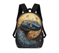 sinyumoney Cosmic Serpent And Golden Moon Sac À Dos Enfant, Cartable Imprimé En 3D Pour Garçons Et Adolescents 17inch