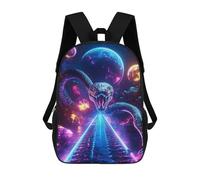 sinyumoney Cosmic Serpent Snake Space Planets Sac À Dos Scolaire Enfant Tendance Et Décontracté, Sac À Dos Imprimé En 3D Pour Garçon, Grand Sac À Dos 17inch
