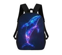 sinyumoney Cosmic Space Dolphin Sac À Dos En Peluche À Motif Dessin Animé, Sac À Dos 3D Pour Enfants, Idée Cadeau D'anniversaire Pour Garçons Et Filles 17inch