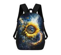 sinyumoney Cosmic Sunflower Bloom Sac À Dos Scolaire Pour Enfants, Imprimé En 3D, Tendance Et Décontracté, Pour Garçons, Élèves Du Primaire Et Du Collège 17inch