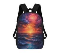 sinyumoney Cosmic Sunset Ocean Sac À Dos Scolaire Pour Enfants, 43 Cm (17 Pouces), Imprimé En 3D, Pour Garçons, Élèves Du Primaire Et Du Collège