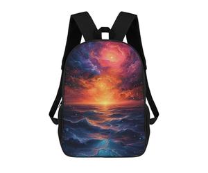 sinyumoney Cosmic Sunset Ocean Sac À Dos Scolaire Pour Enfants, 43 Cm (17 Pouces), Imprimé En 3D, Pour Garçons, Élèves Du Primaire Et Du Collège