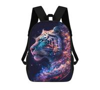 sinyumoney Cosmic Tiger Art Print Sacs À Dos Imprimés En 3D Pour Enfants 17inch Sacs À Dos Tendance Et Décontractés Pour La Journée, Sacs De Voyage, Sacs À Dos D'extérieur Pour Garçons Et Filles