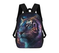 sinyumoney Cosmic Tiger Portrait Art Print Sacs À Dos Pour Enfants, Sac À Dos Scolaire Imprimé En 3D Pour Enfants, Sac À Dos De Voyage, Sac À Livres Pour Enfants 17inch Sac D'école