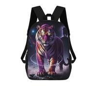 sinyumoney Cosmic Tiger Stance Sac À Dos Enfant Fille 3D, Sac D'école, Sac À Dos Pour Tout-petits, Sac À Dos Décontracté, Sac À Livres Tendance 17inch