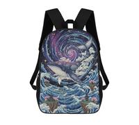 sinyumoney Cosmic Whale Amidst Ocean And Stars Sacs À Dos Pour Enfants, Sac À Dos Scolaire, Sac À Dos Imprimé En 3D Pour Enfants, Sac À Dos De Voyage, Sac À Livres, Sac D'école Pour Enfants 17inch