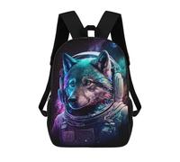 sinyumoney Cosmic Wolf Astronaut Art Print-6 Sacs À Dos 17 Pouces Pour Enfants, Sacs D'école Imprimés En 3D Pour Élèves Du Primaire Et Du Collège, Garçons Et Filles