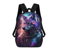 sinyumoney Cosmic Wolf Astronaut Art Print-7 Sac À Dos Scolaire Imprimé En 3D Pour Enfants, Sac À Dos De Voyage, Sac Tendance Et Décontracté Pour Écoliers 17inch