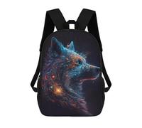 sinyumoney Cosmic Wolf Portrait 17inch Sacs À Dos Scolaires Imprimés En 3D - Sacs À Dos Tendance Pour Garçons Du Primaire Et Du Collège