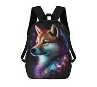 sinyumoney Cosmic Wolf Portrait 17inch Sacs À Dos Scolaires Imprimés En 3D - Sacs À Dos Tendance Pour Garçons Du Primaire Et Du Collège
