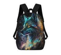 sinyumoney Cosmic Wolf Portrait-5 Sac À Dos Enfant, Sac D'école, Sac À Dos Imprimé 3D Avec Motif De Dessin Animé, Grande Capacité, Pour Garçons Et Filles 17inch