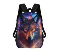 sinyumoney Cosmic Wolf Portrait-53 Sacs À Dos Imprimés En 3D Pour Enfants 17inch Sacs À Dos Tendance Et Décontractés Pour La Journée, Sacs De Voyage, Sacs À Dos D'extérieur Pour Garçons Et Filles
