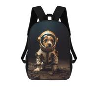 sinyumoney Cosmonaut Dog Sac À Dos Scolaire Pour Adolescents, Imprimé En 3D, Ajustable, À Poches Tendance, Pour Enfants, Garçons, Filles, Étudiants Et Adolescents 17inch