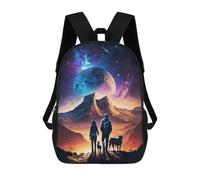 sinyumoney Couple With Dogs Adventure Sac À Dos Enfant Imprimé En 3D, Sac D'école Pour Garçons, Sac À Dos Cool Et Décontracté, Sac À Dos Amusant Pour Enfants Et Adolescents 17inch