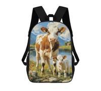 sinyumoney Cow And Calf by The River Sac À Dos, Cartable Imprimé En 3D, Sac À Goûter, Sac À Dos De Voyage, Sac À Dos Entre Amis, Sac À Dos Scolaire Pour Filles Et Garçons 17inch