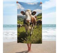 sinyumoney Cow Vache Holstein Cattle Serviettes De Plage pour Adultes, Séchage Rapide, Absorbantes, Légères, Grandes, Ultra Douces, Qualité Hôtelière, 130 X 80 Cm